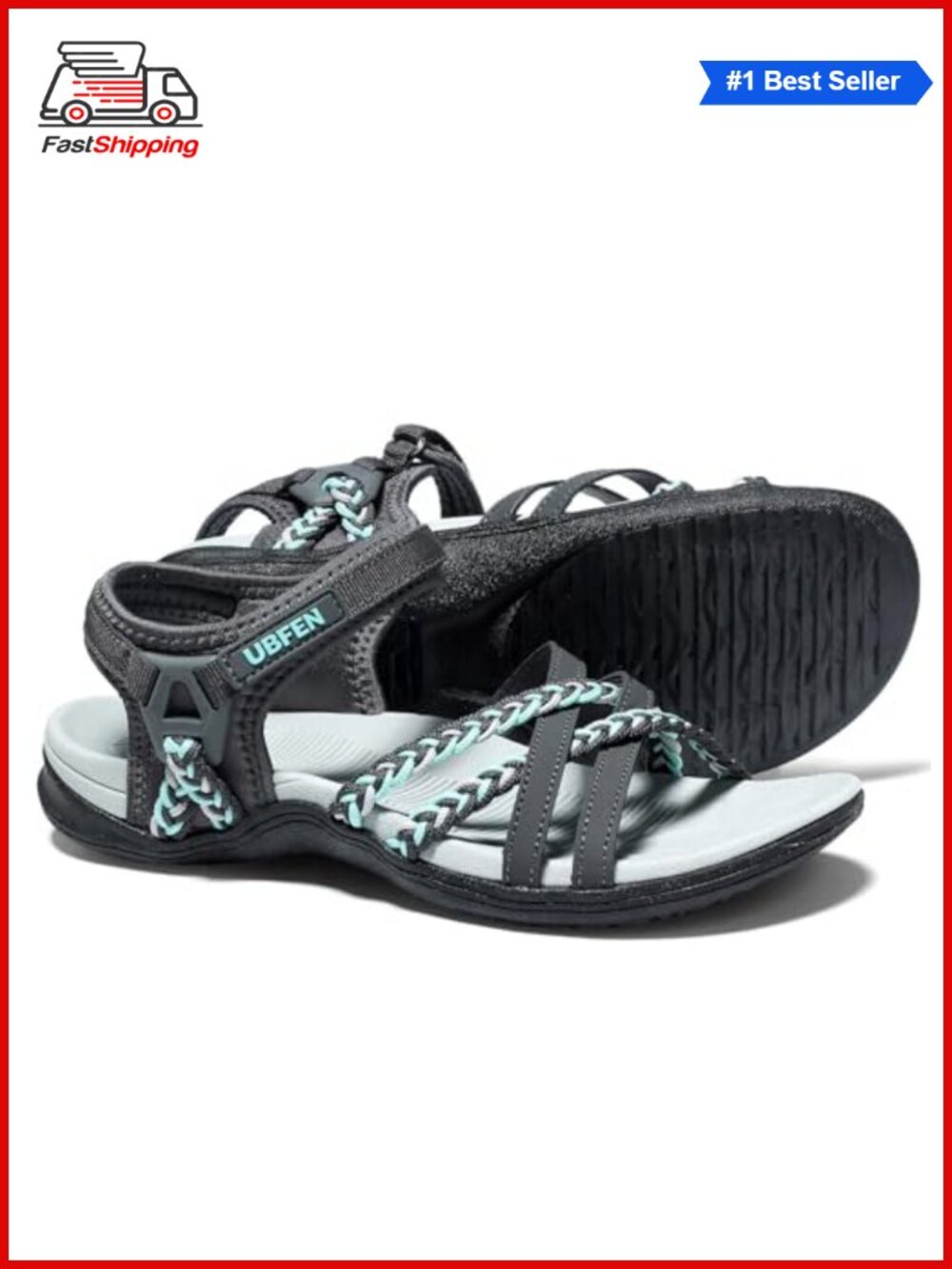 Women's Hiking Sandals with Arch Support Lightweight All-Terrain Grip Adjustable